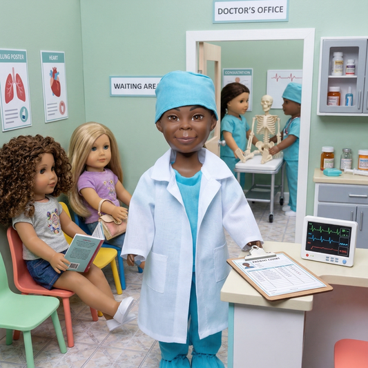 The Kenley Doll – Future Doctor | 18-Inch Black Fashion Doll for Girls