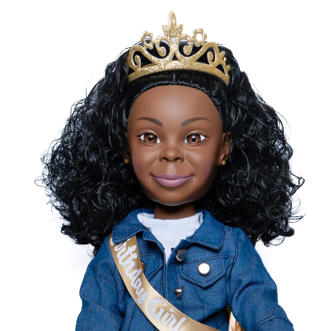 The Kenley Doll – Birthday Princess | 18-Inch Black Fashion Doll for Girls