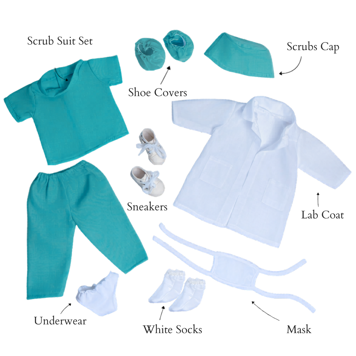 Kenley Doll – Future Doctor Accessories Set (Green Scrubs)